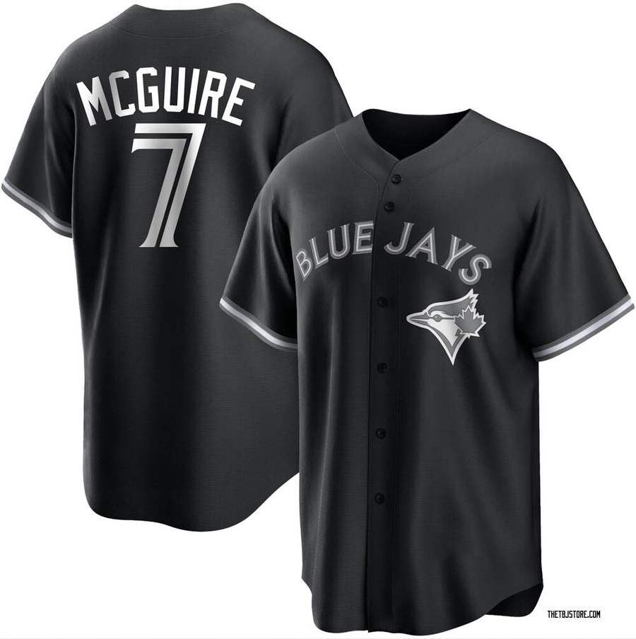 Black/White Replica Reese McGuire Men's Toronto Blue Jays Jersey